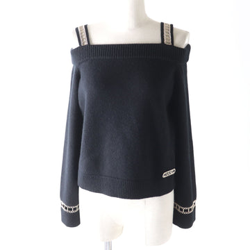 Top Quality Chanel Cashmere Off-Shoulder Knit Sweater