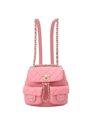 Gold Hardware Two-pocket Calfskin Small Backpack Light Pink Chanel