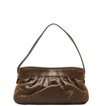 Top Quality Chanel Matrasse Logo Silver Gold  One-Shoulder Bag Brown   CHANEL