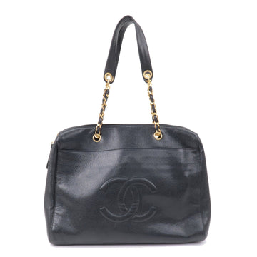 Top Quality Chanel Caviar Skin Chain Tote Bag Shoulder Bag Gold Black