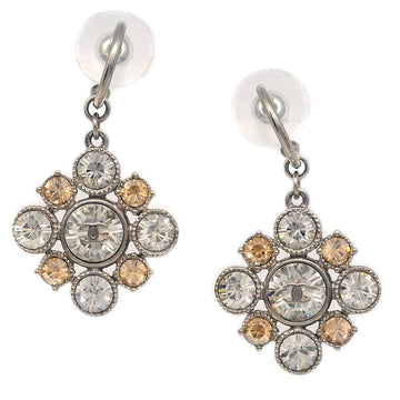 Top Quality Chanel Dangle Pierced Earrings Rhinestone Silver A12V