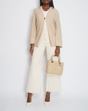 Top Quality Chanel 99/A Beige Cashmere Long Sleeve igan Size FR 40 (UK 12)
