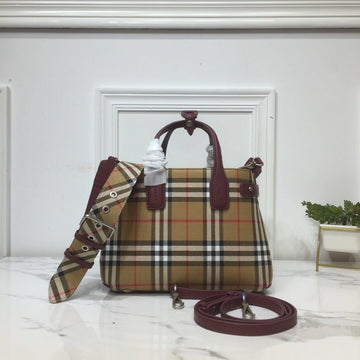 B-Berry - Luxe Carry  Small Banner  Check And Tote Purple For Women, Women’s Bags 10.5in/26Luxe Carry