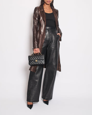 Top Quality Chanel   02/A Long Line Leather Jacket Size FR 38 (UK 10)