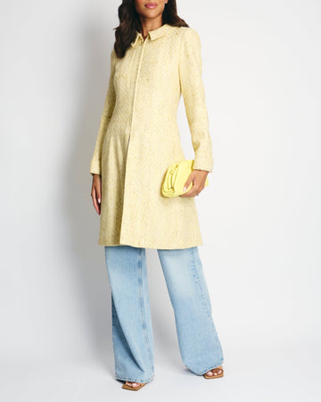 Top Quality Chanel 01C Yellow Tweed Coat with Zip Detail FR 38 (UK 10)