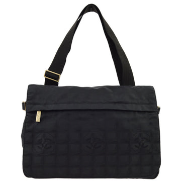 Top Quality Chanel Black Jacquard Travel Line Messenger Shoulder Bag