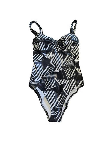 Coco Beach One Piece Swimsuit Black White Chanel