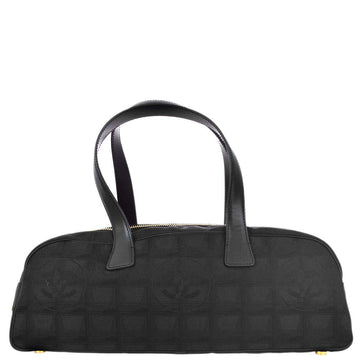 Top Quality Chanel 2005-2006 Black Jacquard Nylon New Travel Line Handbag