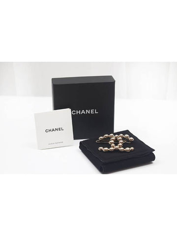 COCO logo gold ball decoration hairpin metal brooch Chanel