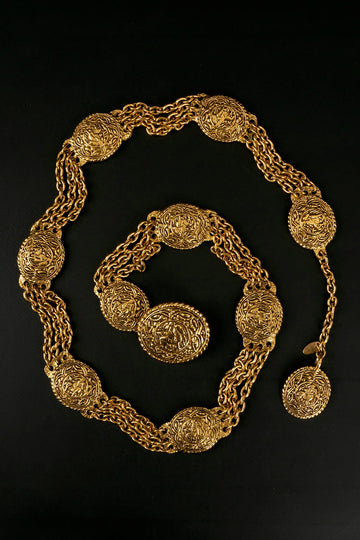 Ceinture en m?©tal dor?© Top Quality Chanel 1980s