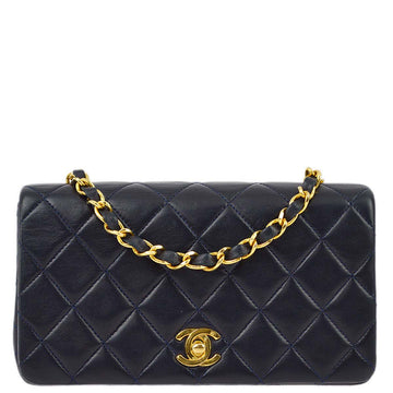 Top Quality Chanel Navy Lambskin Turnlock Mini Full Flap Shoulder Bag
