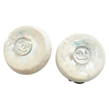 Top Quality Chanel Coco Mark Earrings Silver White