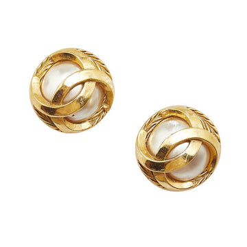 Top Quality Chanel   Pearl Earrings Gold Plated