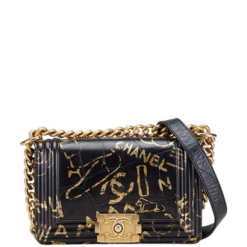 Top Quality Chanel Graffiti Boy Croc Embossed Leather Shoulder Bag