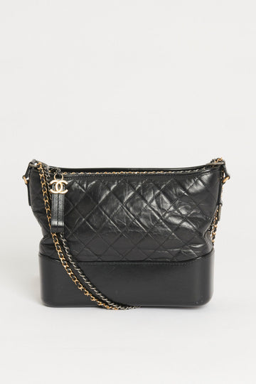 Black Leather Medium Top Quality Chanel Gabrielle Bag