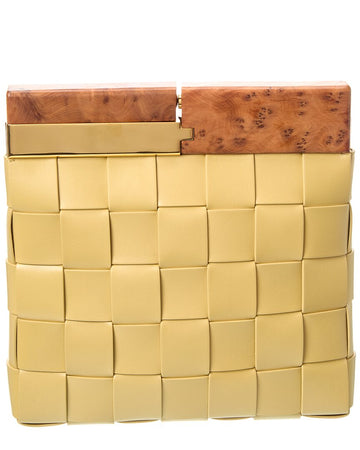 B V  - Snap Intrecciato Leather Clutch