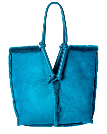 B V  - Bolster Shearling & Leather Tote