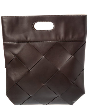 B V  - Maxi Intrecciato Leather Tote