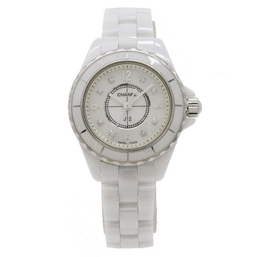 Top Quality Chanel J12 White Ceramic Shell Dial 8P Diamond Ladies Quartz Watch H2570