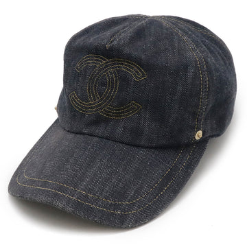 Top Quality Chanel Denim Cap with Coco Mark, Blue