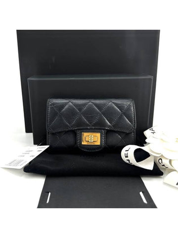 lambskin 2 55 gold flap card wallet Chanel