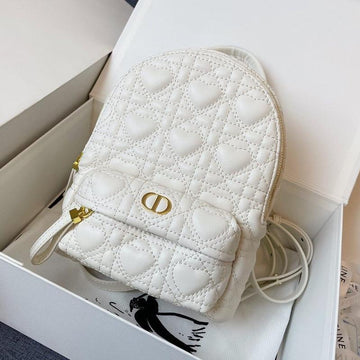 SMALL BACKPACK WHITE CANNAGE LAMBSKIN By Luxe Carry