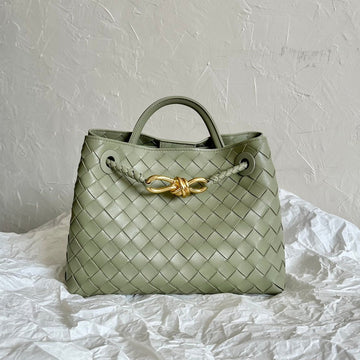 BV SMALL ANDIAMO 25CM LIGHT GREEN LAMBSKIN Luxe Carry Bags