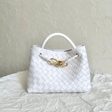 BV SMALL ANDIAMO 25CM WHITE LAMBSKIN Luxe Carry