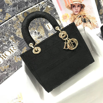 MEDIUM LADY D-LITE 24 BLACK CANNANGE EMBROIDERY By Luxe Carry