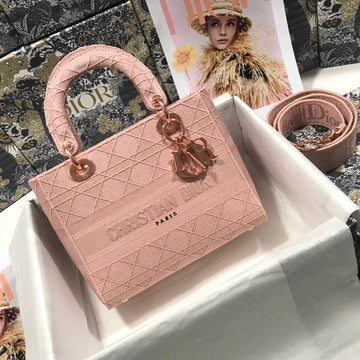 MEDIUM LADY D-LITE 24 PINK CANNAGE EMBROIDERY Luxe Carry