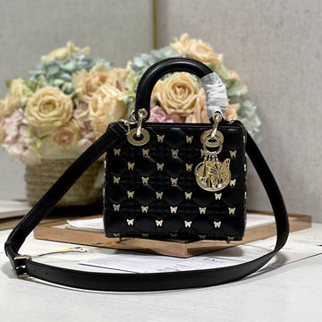 SMALL LADY 20 BUTTERFLY STUD BLACK LAMBSKIN By Luxe Carry