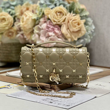 MISS LADY 21 BUTTERFLY STUD OLIVE LAMBSKIN By Luxe Carry