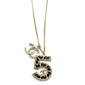 Top Quality Chanel 2023 No.5 Woven Chain Pendant WIth Strass CC And Leather Gold Plated