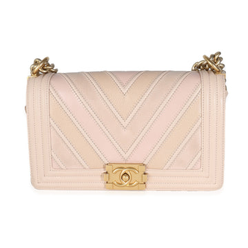 Top Quality Chanel Beige Caviar Suede Calfskin Chevron Medium Boy Bag