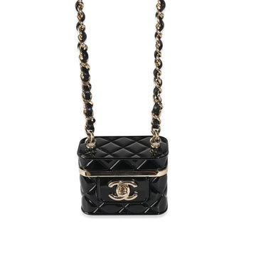Top Quality Chanel B 22 K Mini Vanity Case Pendant in Gold Toned Base Metal