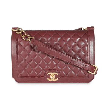 Top Quality Chanel Burgundy Quilted Lambskin Large New Bag