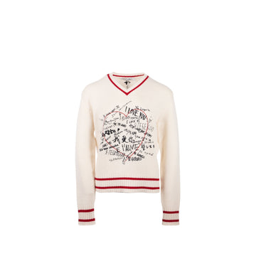 Top quality Dior Size 38 Love Knit Sweater Cashmere White