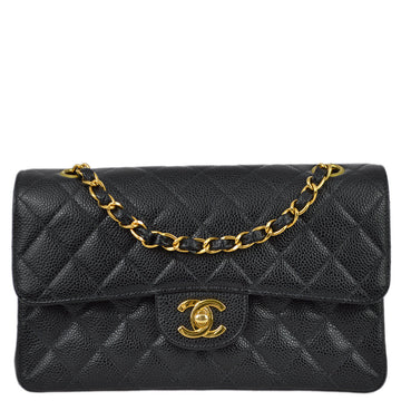 Top Quality Chanel 2000-2002 Black Caviar Small Classic Double Flap Bag
