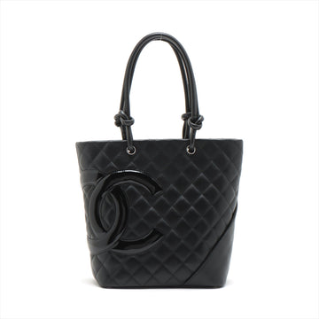 Top Quality Chanel Combon Line Patent Leather   Handbag Black Silver G