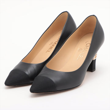 Top Quality Chanel Coco 20P Leather Pump 36 1/2  Black G35802 Box