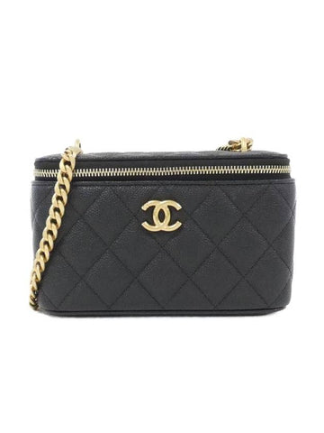Heart Ball Rectangular Vanity Caviar Cross Bag Black Chanel