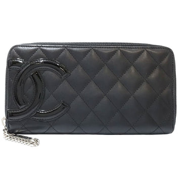 Top Quality Chanel Cambon Line Leather Long Wallet Black