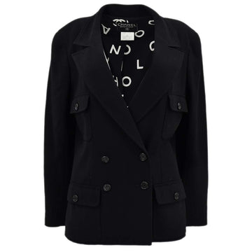 Top Quality Chanel Double Breasted Jacket Black 97P #42