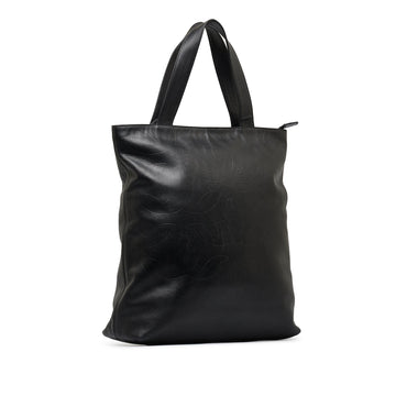 Black Top Quality Chanel CC Embossed Leather Tote