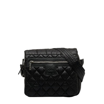 Top Quality Chanel Coconut Mattress mall Messenger Slipper Shoulder Bag A48616 Black Nylon  CHANEL