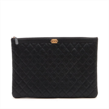 Top Quality Chanel Boy Top Quality Chanel Caviar S Clutch Bag Black Gold  25th