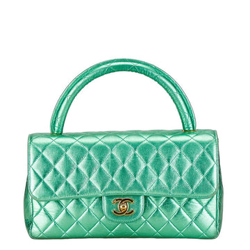 Top Quality Chanel Leather Coco Mark Matelasse Handbag Green Gold