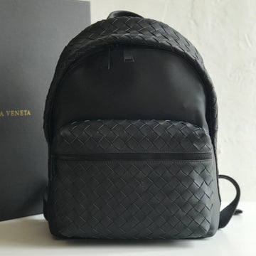 SMALL INTRECCIATO 41 BACKPACK IN BLACK CALFSKIN Luxe Carry Bags