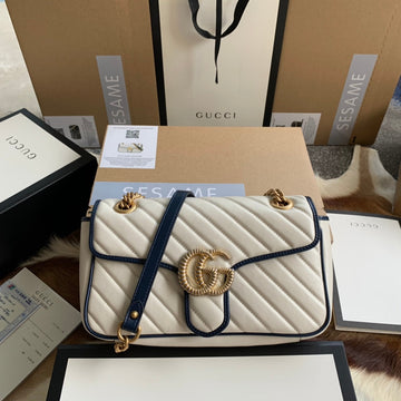 GG MARMONT MEDIUM 26 HANDBAG IN WHITE CALFSKIN Luxe Carry