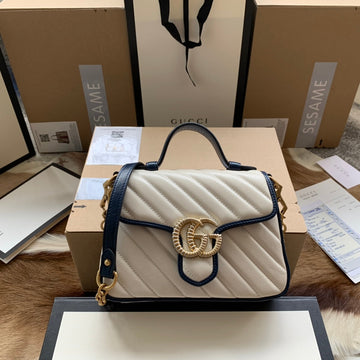 GG MARMONT MINI 21 HANDBAG IN WHITE CALFSKIN Luxe Carry